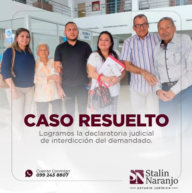 Caso resuelto: equipo y clientes tras obtener la declaratoria judicial